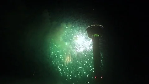 Tower of the Americans fireworks Stock Footage 77808793