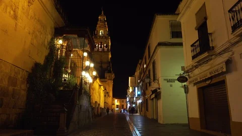 Tower and Belfry of Mosque-Cathedral Cordoba Stock Footage