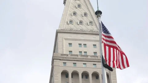 Tower and flag Video stock 76746392