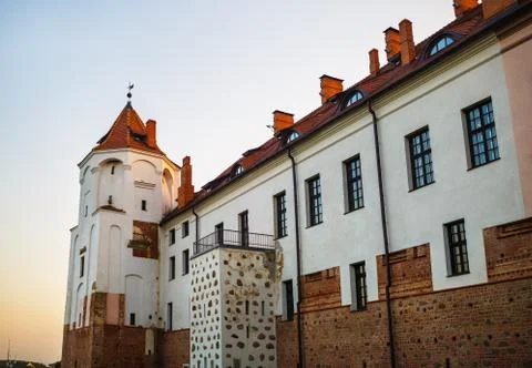 Tower and wall of castle Stock Photos