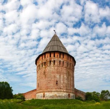 Tower and wall of the kremlin Stock Photos