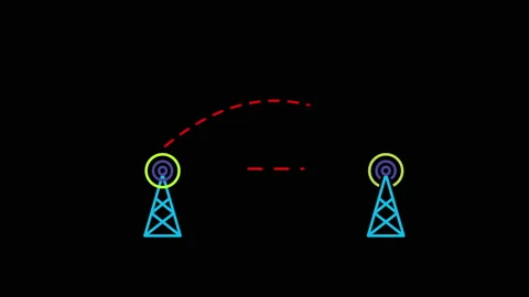 Tower animation on black background,best animation in 4k. Video stock 201379147