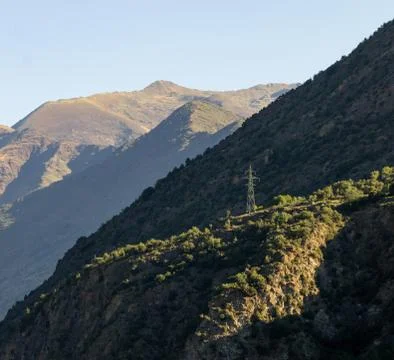 Tower Antenna on Hillside Stock Photos