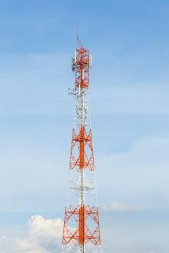 Tower with antennas of cellular Stock Photos