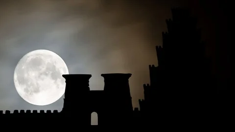 Tower of Babel  by Night with Full Moon, the Legendary Building in Babylon Vídeos de archivo 108577268