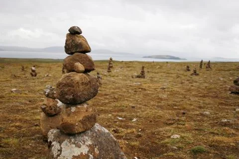 Tower of balancing rocks Stock Photos