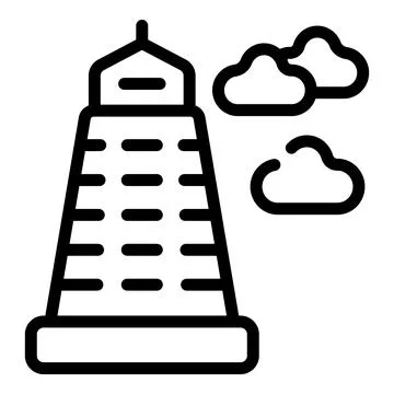 Tower beach icon outline vector. Sport summer イラスト素材