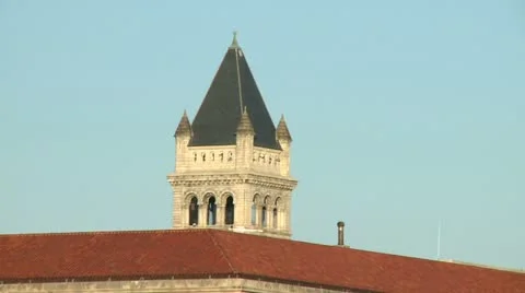 Tower behind building Stock Footage 10819031