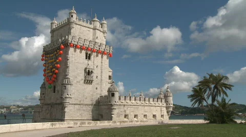Tower of Belem Lisbon Stock Footage 128817