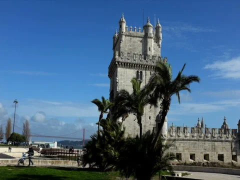 Tower of Belem, Lisbon, Portugal. Stock Footage 34942430