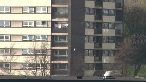 Tower Block Apartments Stock Footage 11153669