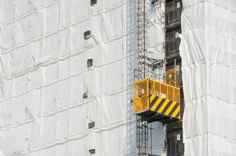 Tower block construction elevator Stock Photos