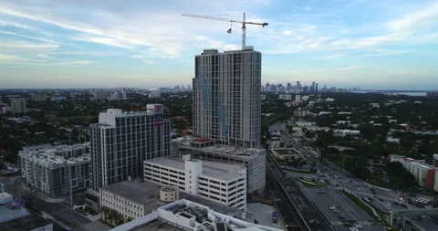 Tower block construction in South Miami Stock Footage 160501336