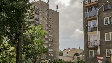 A tower-block of council flats Stock Footage 41325767