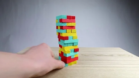 Tower blocks game Stock Footage 72454435