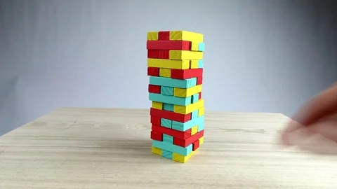 Tower blocks game Stock Footage 72454455