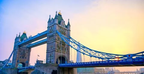 Tower Bridge across the River Thames in London, UK. Stock Photos