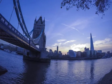 Tower Bridge and the Shard time-lapse Stock Footage 69535228