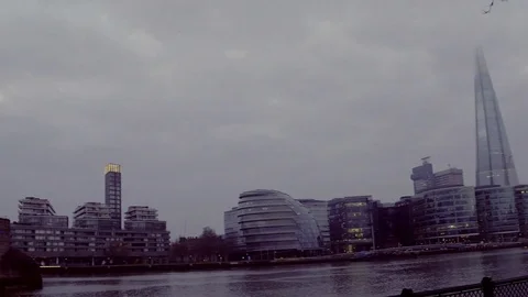 Tower Bridge and Shard view, London Stock Footage 72680130