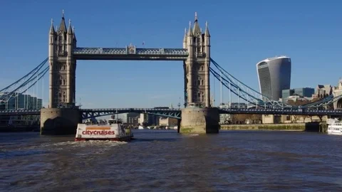 Tower bridge and Thames Stock Footage 78042664