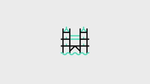 Tower Bridge Animated Icon Stock Footage 320224400