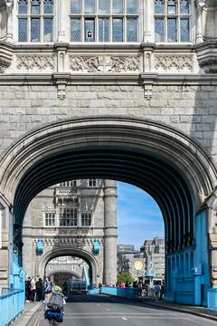 Tower Bridge empty with no traffic Stock Photos
