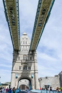 Tower Bridge empty with no traffic Stock Photos