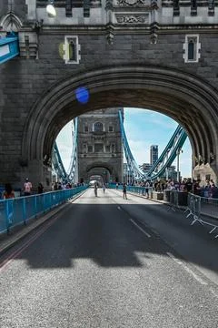 Tower Bridge empty with no traffic Stock Photos