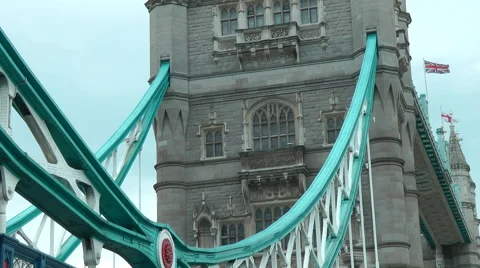 Tower Bridge with Flags Stock Footage 52519908