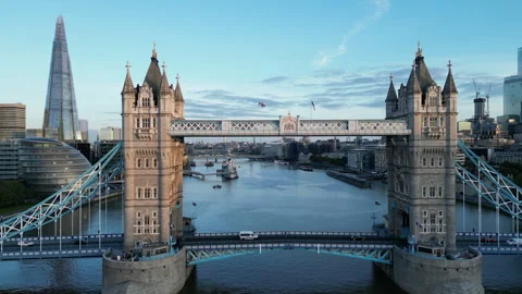 Tower Bridge Fly through Stock Footage 245441003