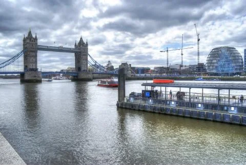 Tower bridge in hdr Stock Photos