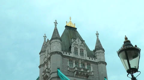 Tower Bridge with Lamp Stock Footage 53749406