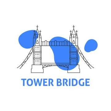 Tower Bridge Line Concept Stock Illustration
