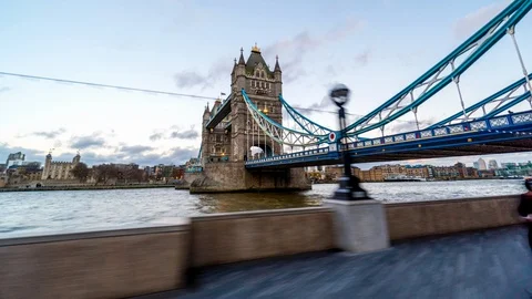 Tower Bridge London Evening Hyperlapse Stock Footage 87215923
