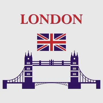 Tower Bridge in London flat vector icon Stock Illustration