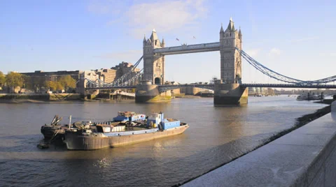 Tower Bridge in London Stock Footage 35721743