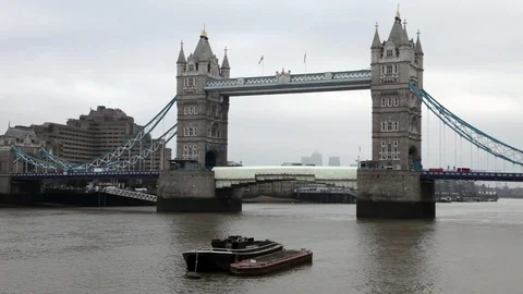 Tower Bridge in London Stock Footage 89407954