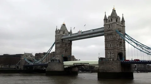 Tower Bridge in London Stock Footage 89407995