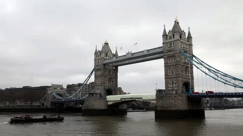 Tower Bridge in London Stock Footage 89408010