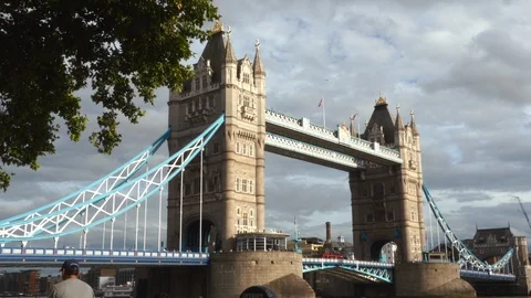 The Tower Bridge in London Stock Footage 95935345
