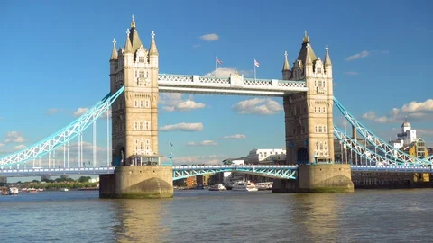 Tower Bridge in London - Real Time Stock Footage 96690818