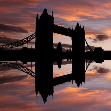Tower bridge london at sunset Stock Illustration