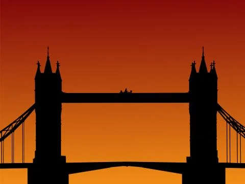 Tower bridge london at sunset Stock Illustration