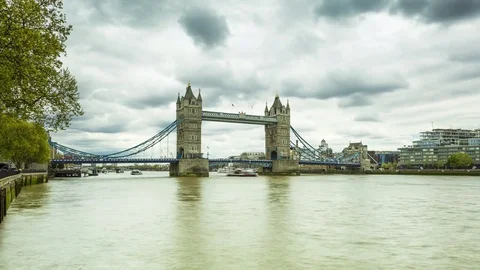 Tower Bridge London - TimeLapse Stock Footage 76283027