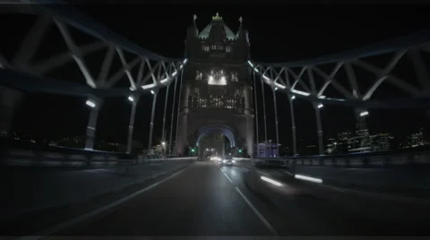 Tower Bridge at Night Stock Footage 42678729