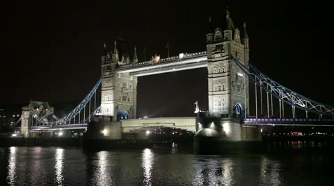 Tower Bridge at Night Stock Footage 44417740