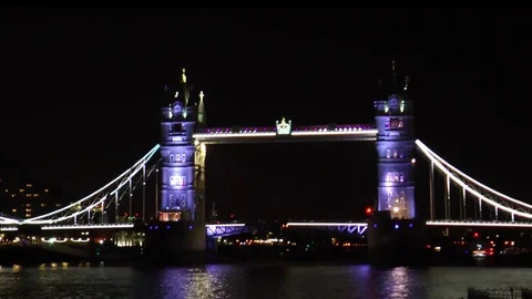 Tower Bridge at night Stock Footage 75906845