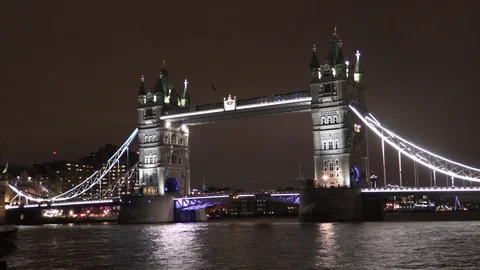Tower Bridge at night Stock Footage 102001986