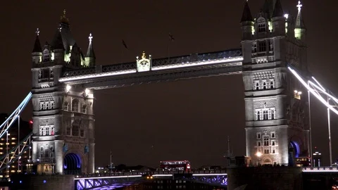 Tower Bridge at night Stock Footage 102004946