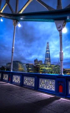 Tower bridge by night hdr Stock Photos